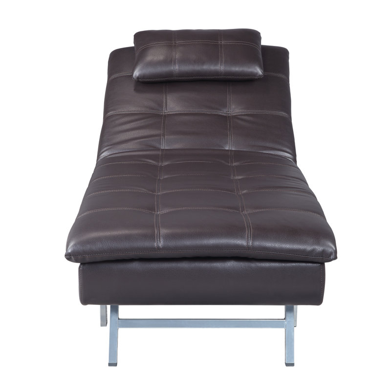 Chaise longue Modern Padilla avec coussin et port USB en tissu