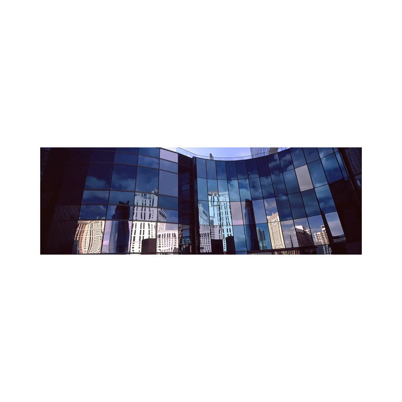 Reflection of Skyscrapers in the Glasses of a Building, City Center, the Strip, Las Vegas, Nevada, USA 1 Piece Wrapped Canvas Panoramic Wall Art