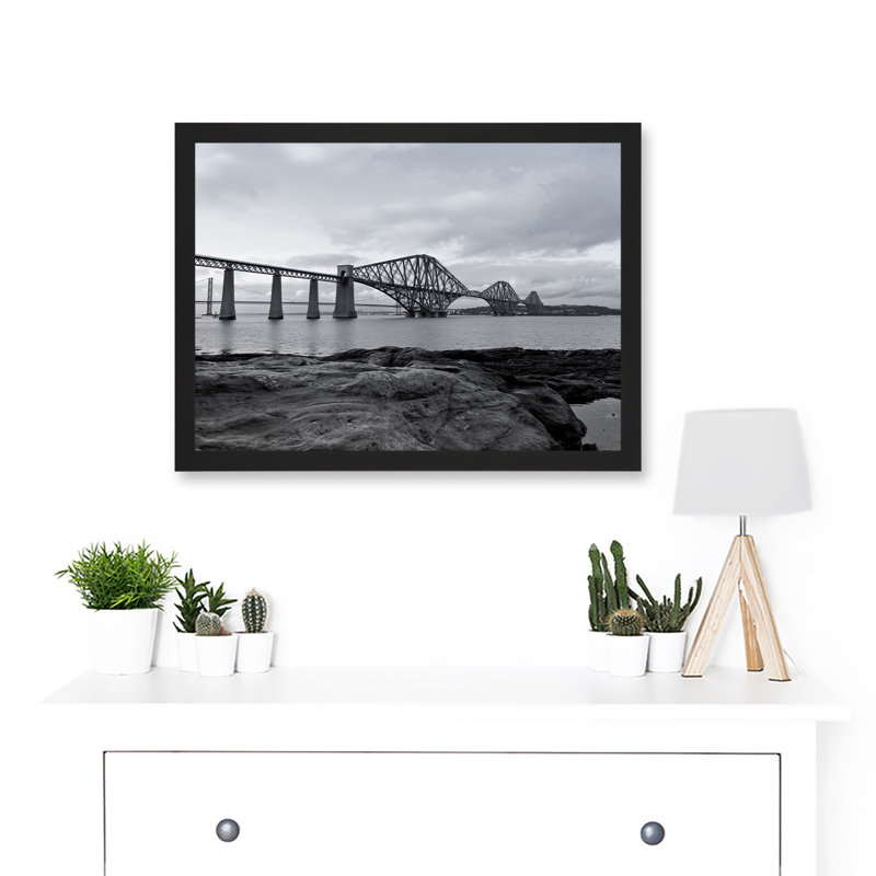 Landmark River Forth Rail Bridges Road Scotland - Single Picture Frame Print