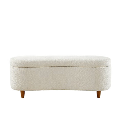 Boucle Flip Top Storage Bench Taupe See Below