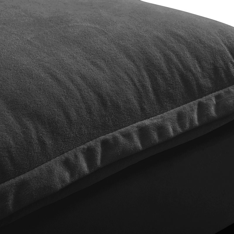 Canapé modulaire en forme de U avec poufs amovibles, Chenille gris