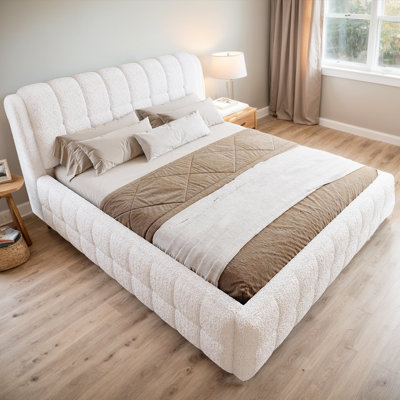 Lit plateforme confortable en mousse avec structure en panneau de fibres à densité moyenne, sans sommier, durable