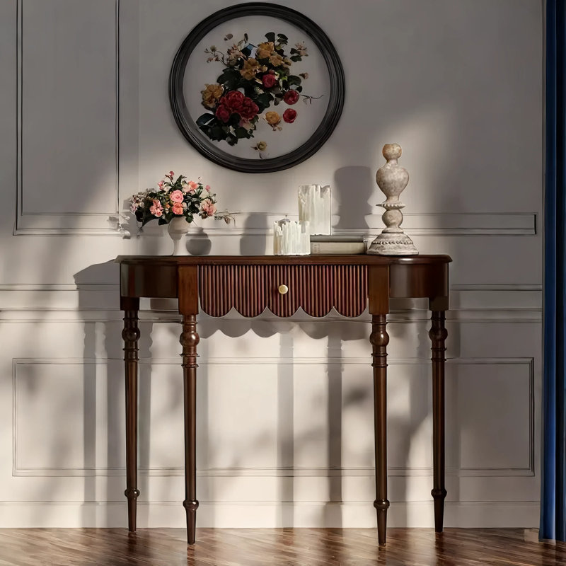 Armoire console en bois massif, H 33,5 po x l 47,2 po x P 11,8 po