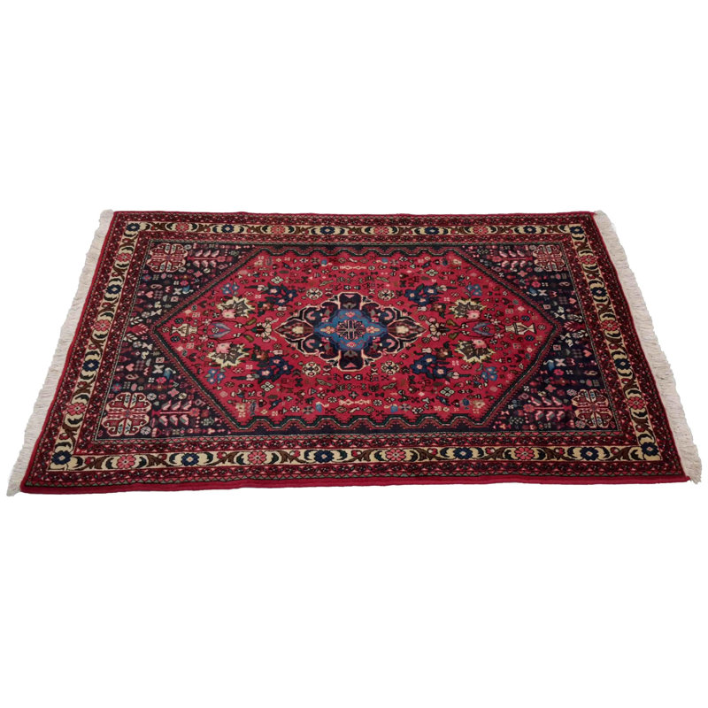 Onerva Cotton Oriental Area Rug in Red