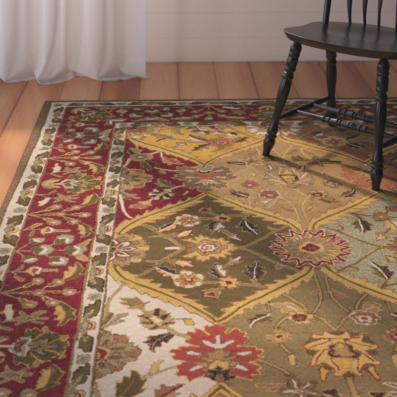 Karol Hand Hooked Performance Oriental Rug, Rectangle 4' x 6'