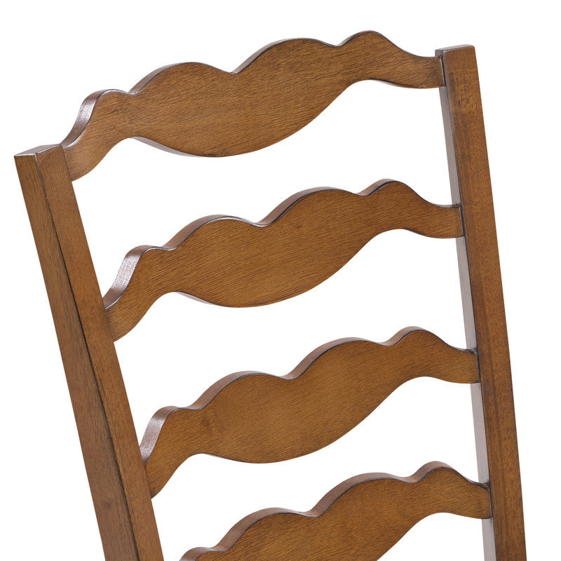 Chaise d'appoint de style campagnard en bois massif 36 po, Brun, 6