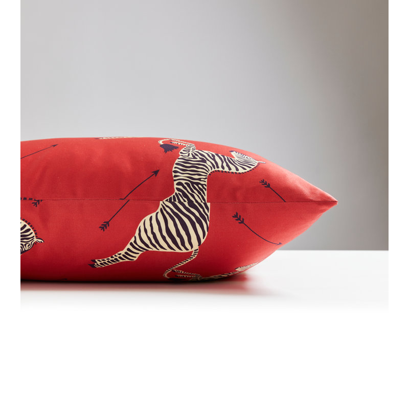 Zebras Square Pillow Cover & Insert, Masai Red