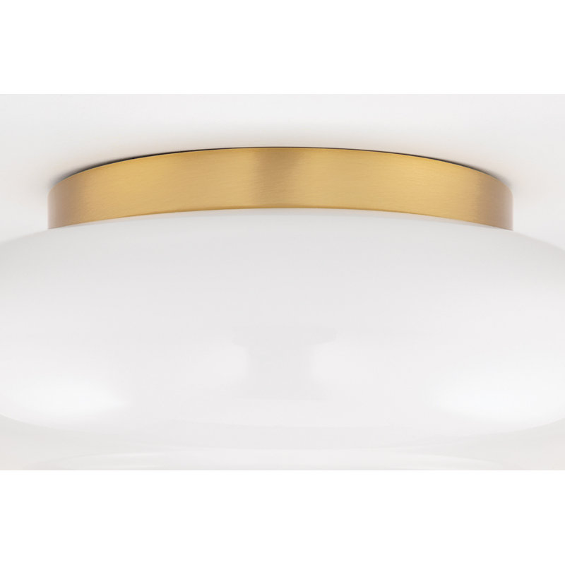 Plafonnier encastré 11 po 2 lumières Alfonso, Laiton vieilli
