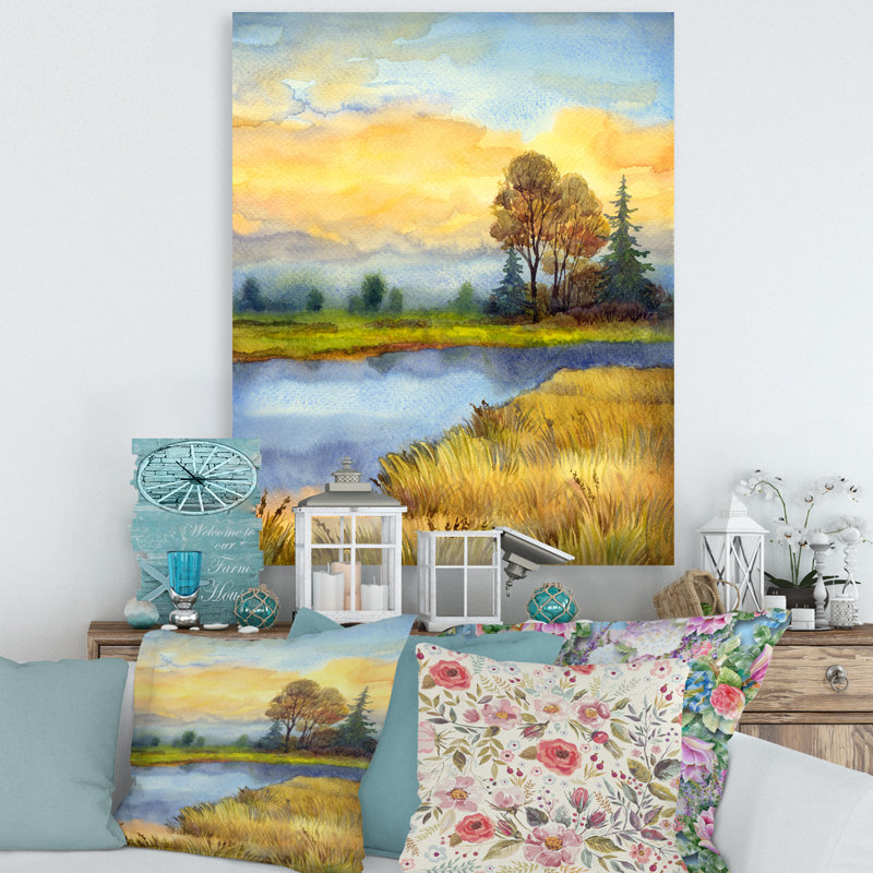 Le réveil de la nature - peinture sur toile, H 40 po x l 30 po x P 1 po, Toile tendue