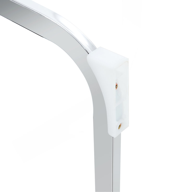 Chaise de salle à manger à haute résilience avec pieds arqués en métal, Argent argent, 6, Blanc