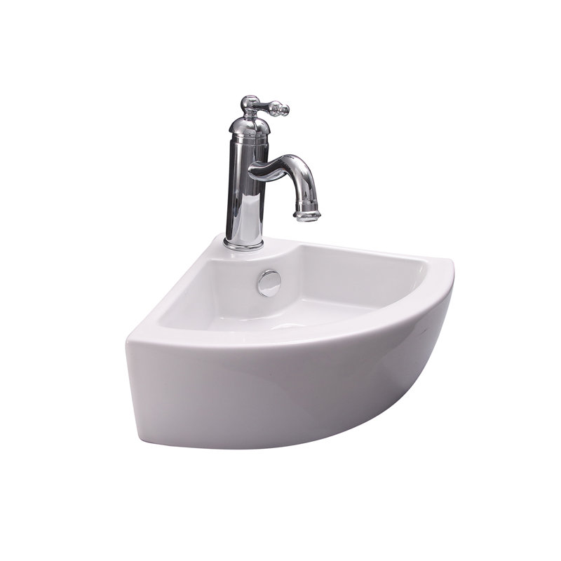 Lavabo de salle de bain mural en porcelaine vitreuse avec trop-plein Culver
