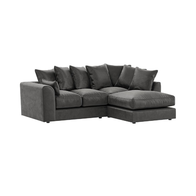 Sharpsburg 4 Seater Velvet Corner Sofa , Right Hand Facing, Pink