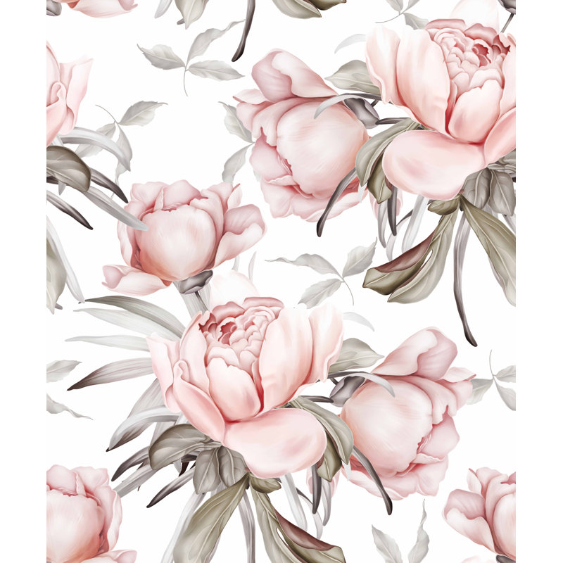 Austreberto Floral Wall Mural, 10.41" L x 125" W, Vinyl