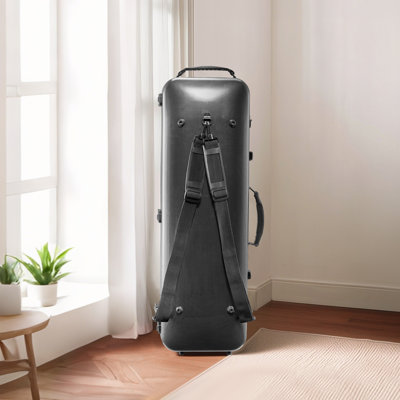 4/4 Full Size Violin Case, Built-in Hygrometer, Lightweight Portable Travel Carrying Bag, with Plush Lining, Shoulder Straps, Anti-Scratch, Professional Oblong Shape, for Violin, Black