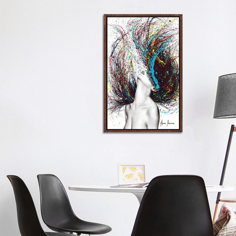Excite by Ashvin Harrison - Print on Canvas, 101.6 cm H x 66.04 cm W, Classic Brown Wood Framed