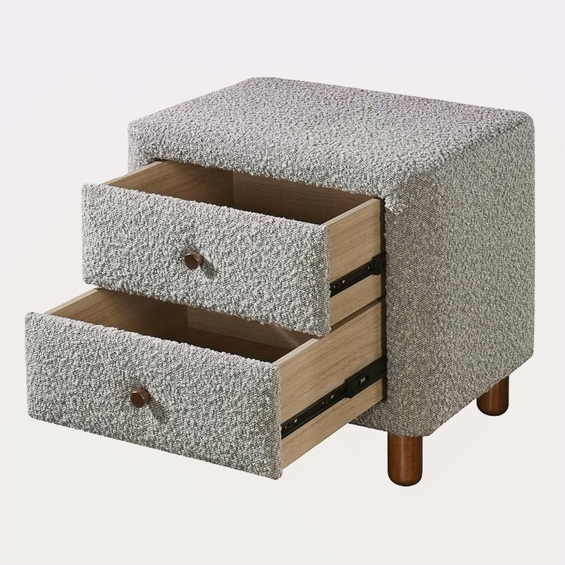 Mobilier de chambre à coucher classique à deux tiroirs gris avec deux tiroirs