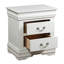 Table de chevet 2 chambres en blanc brillant - pin massif, charmantes poignées avec 2 tiroirs-116822025