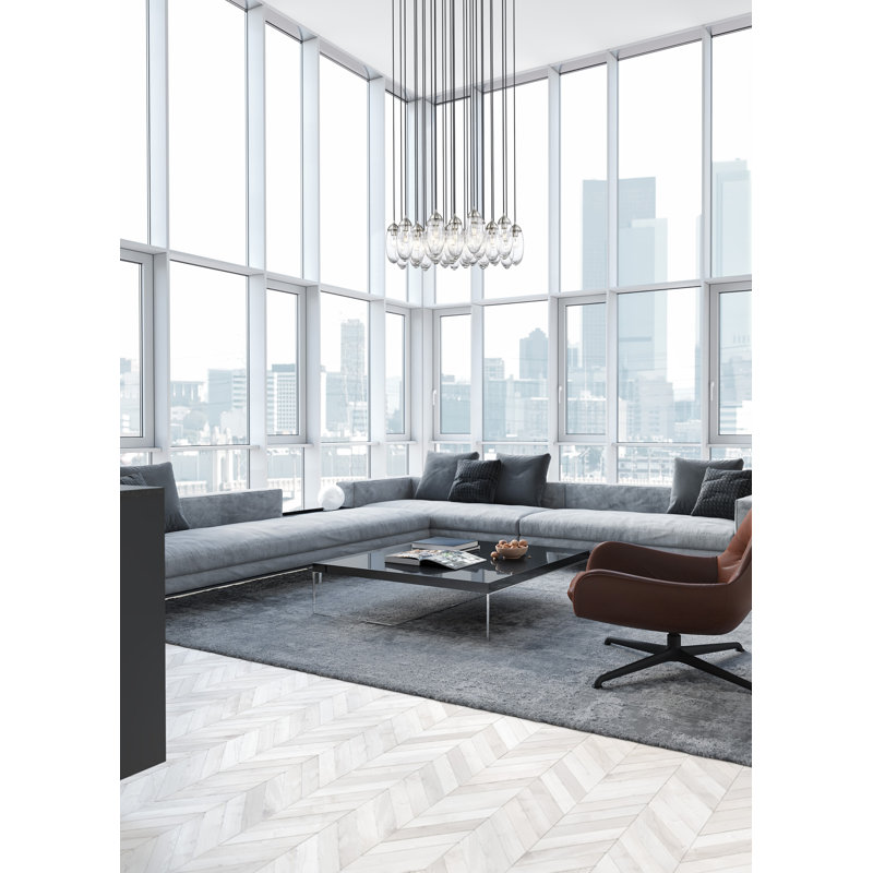 Doerun 27 - Light Dimmable Geometric Chandelier, Brushed Nickel