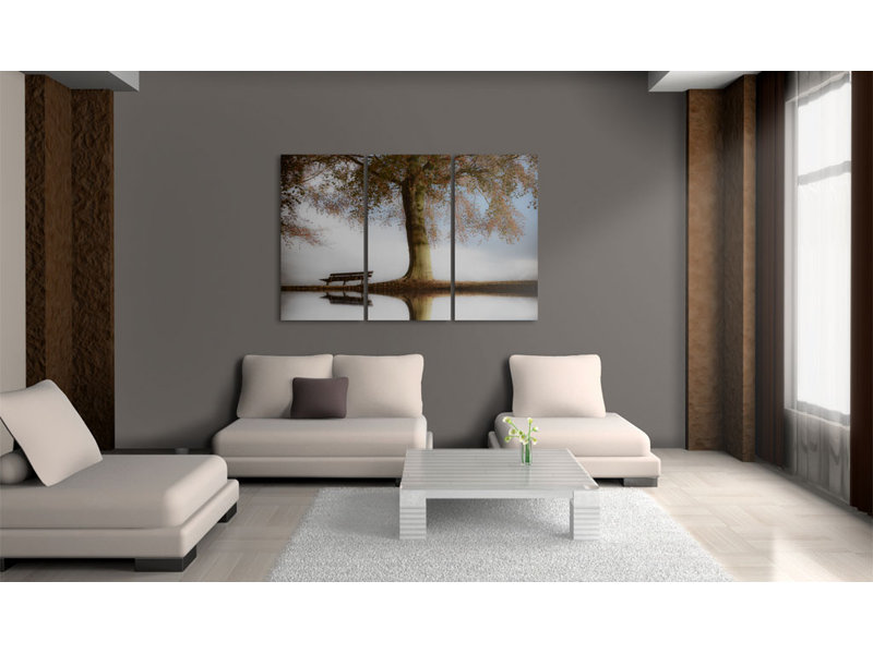 Poetic Landscape - 3 Piece No Frame Print on Canvas, 80cm H x 120cm W
