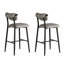 Chaise d'appoint rembourrée grise (ensemble de 2)-150263068-150263059