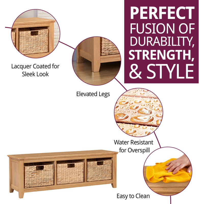 Elaina Solid Wood Storage Bench
