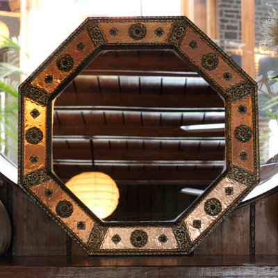 Mcnicholas Solid Wood Round Mirror