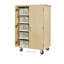 Armoire robotique pour salle de classe diversifiée, l 36 po x P 24 po x H 53 po, portes verrouillables, 8 tablettes réglables, capacité de 8 à 10 bacs (non inclus) Fabrication en bois franc clair, roulettes, fabriquée aux États-Unis