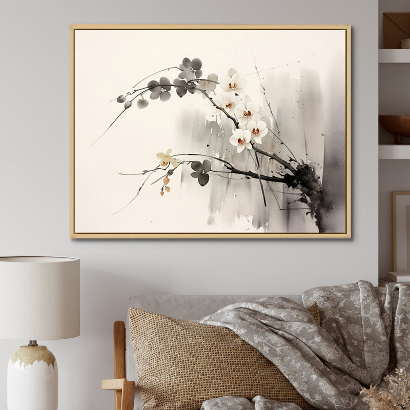 Macenna Asian Art Monkey III Framed On Canvas Print, Natural Brown Floater Framed, 34" H x 44" W x 1.5" D