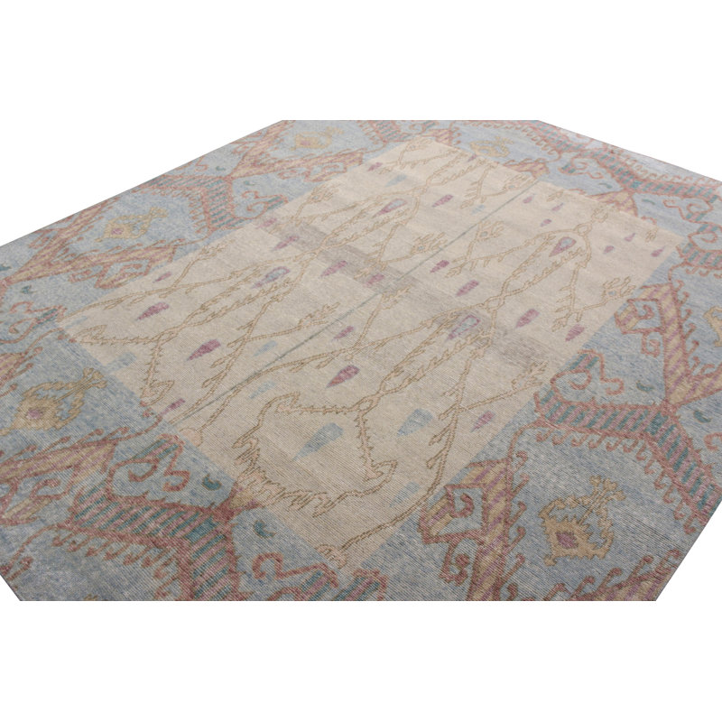 Distressed Homage Hand Knotted Wool Geometric Area Rug, Rectangle 15' x 24'