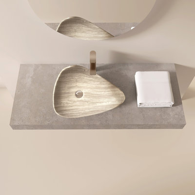 21" Freestanding Irregular Engineered Stone Vessel Sink