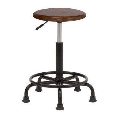 Craine Adjustable Height Industrial Stool with Footrest