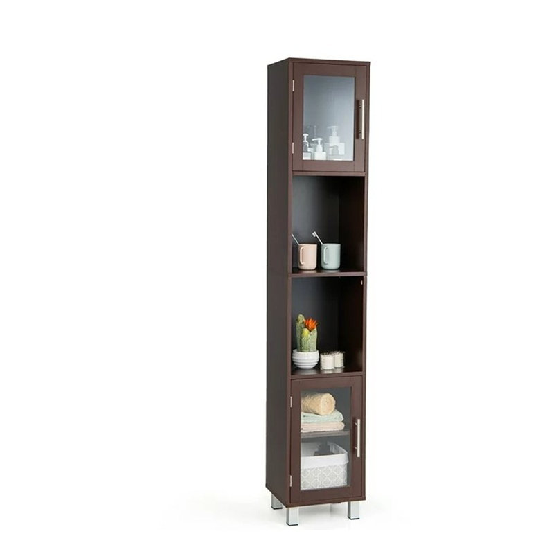 Freestanding Linen Cabinet, Brown