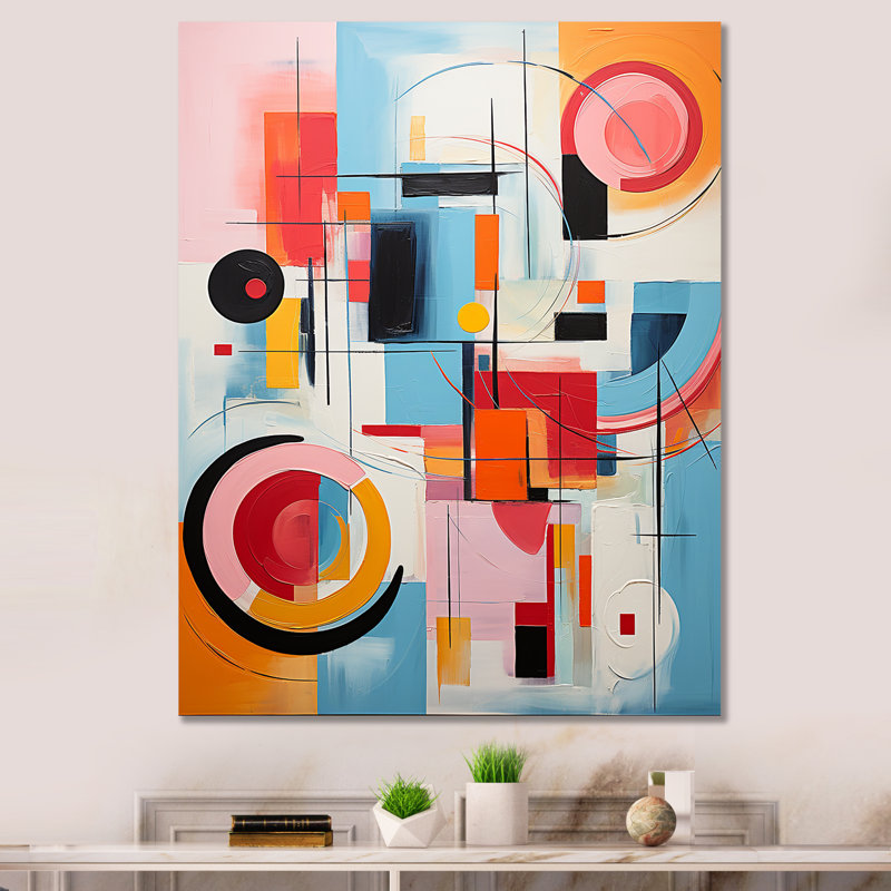 «Ireon Pop Art Geometric Harmony I», art sur toile Pop Art, H 32 po x l 24 po x P 1 po, Toile tendue