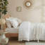 Ensemble de housse de couette 100% coton à volants pour grand lit, ensemble de literie de style campagnard blanc-123024977-123024972