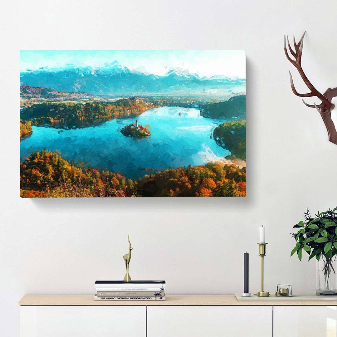 Lake Bled In Slovenia In Abstract - Wrapped Canvas