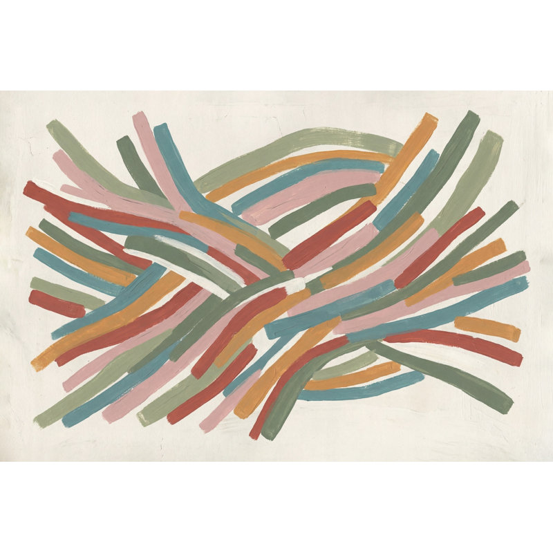 Papier peint abstrait rubans tissés à coups de pinceau abstraits, Texturé non collé, 100 po x 96 po