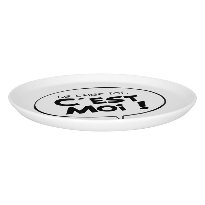 The Koenitz Coup Asterix plate is made of porcelain and is multicolored