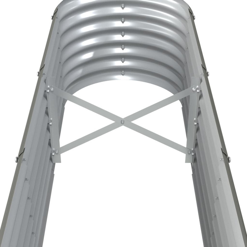 Garden Raised Bed Powder-coated Steel, 36cm H x 260cm W x 40cm D, Grey