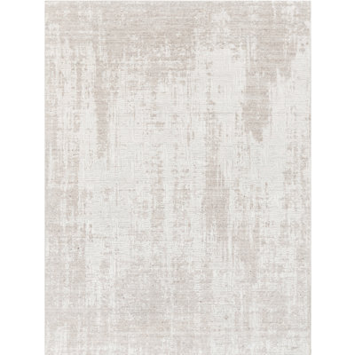 Tapis ivoire et gris noué à la main de haute qualité