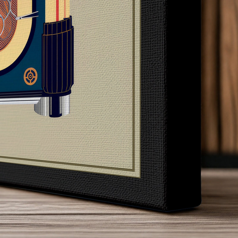 Jukebox Art Deco - Wrapped Canvas, 24x16 - 61.0 x 40.6 cm, Black Border