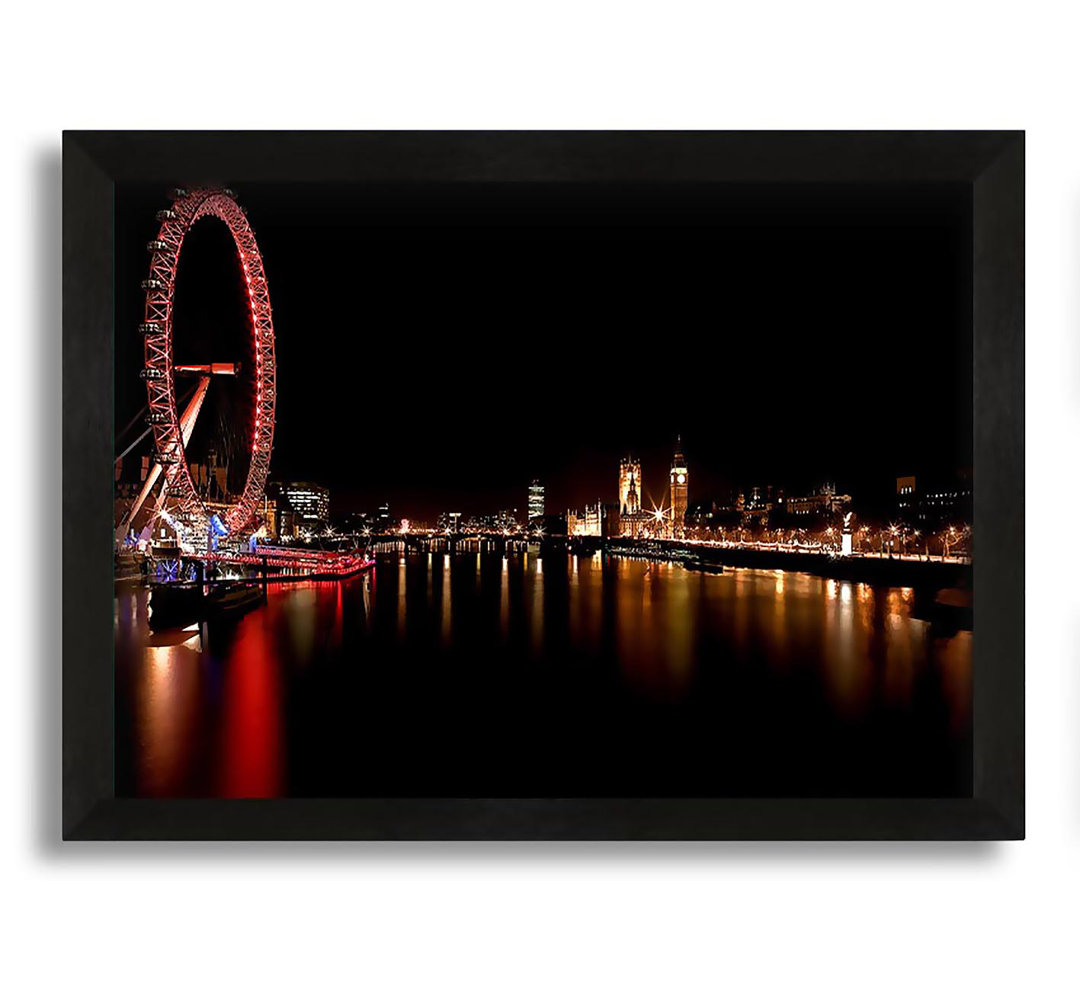 Gerahmtes Leinwandbild London Eye Water Reflections