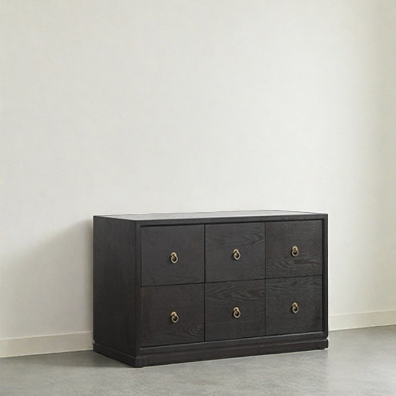 Nouvelle armoire d'entrée en bois massif de style chinois, Noir