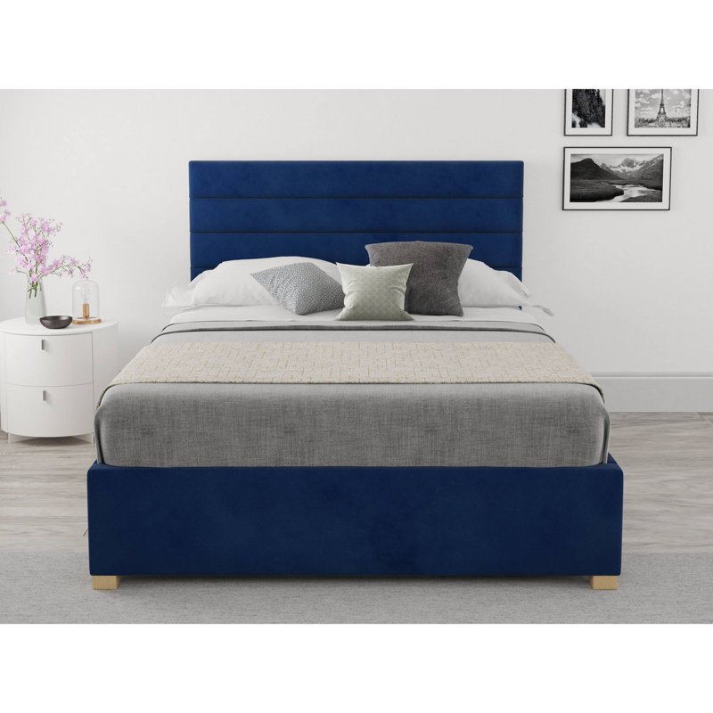 Tyson Upholstered Ottoman Storage Bed, Super King (6'), Navy