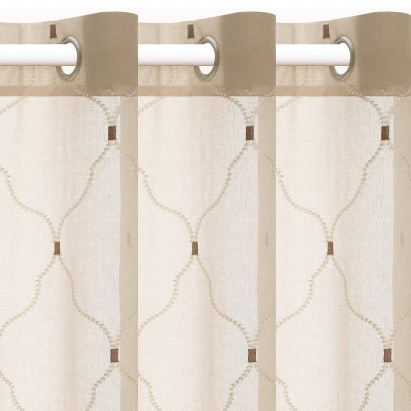 Arelious Sheer Curtain, Width 140cm x Drop 175cm, Beige