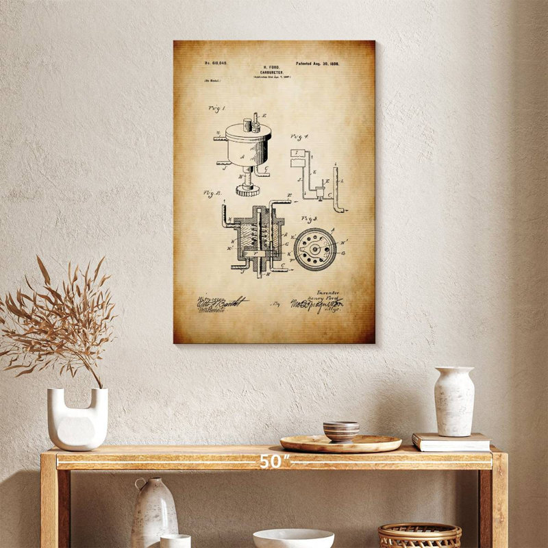 Carburetor Patent, 36" H x 24" W