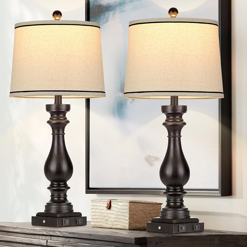 Retro Black Table Lamp Set Of 2