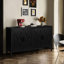 Buffet 60 pouces avec 4 portes et tablette réglable, console pour salle à manger avec tablette moderne noir antique
