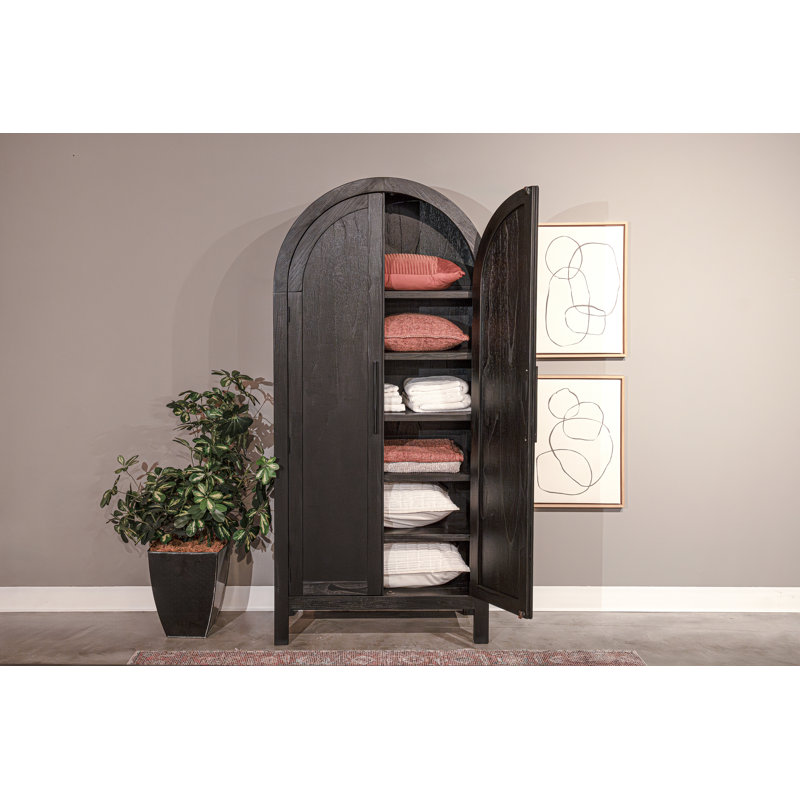 Black Assembled Storage Arch Cabinet
