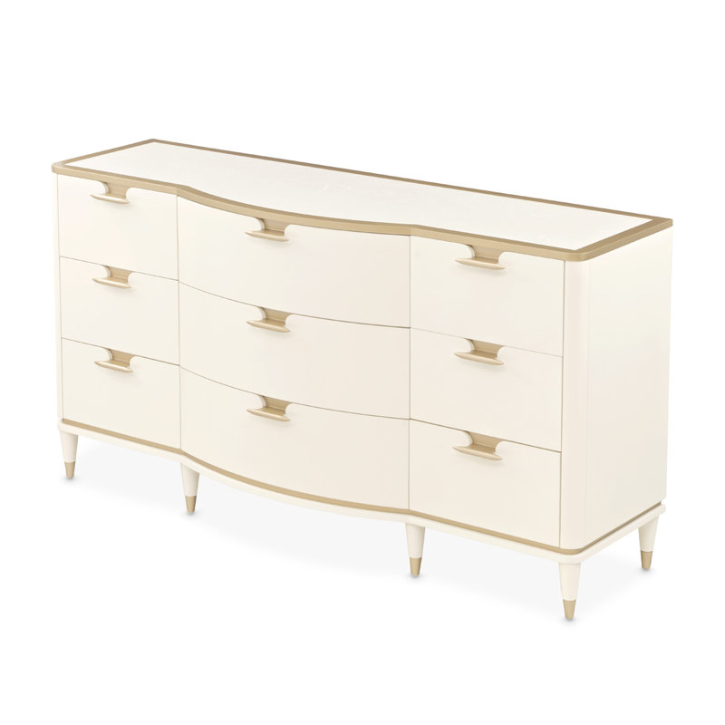 La Terrazza Dresser With Mirror - Creamy Pearl