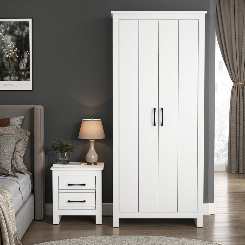 Limestone Shine Bedroom Pair, White/White